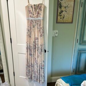 Floral Maxi Dress with convertible Spaghetti Straps